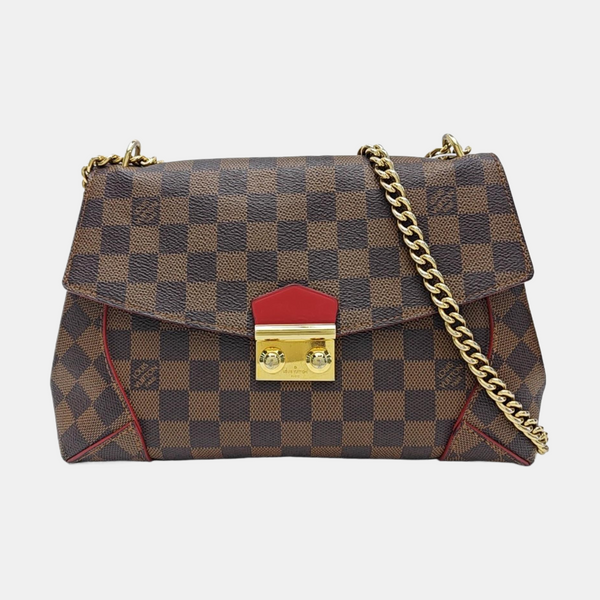 CAÏSSA Damier Ebene Coated Canvas Brown