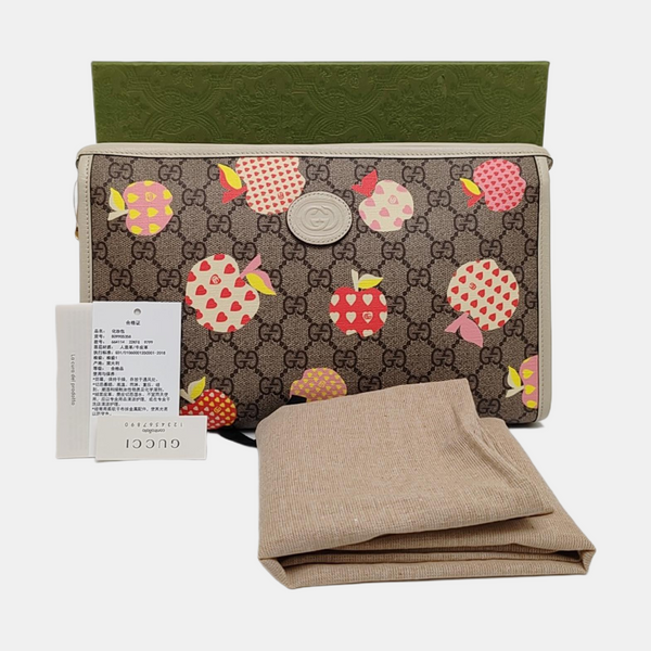 Monogram Coated Canvas Clutch Brown