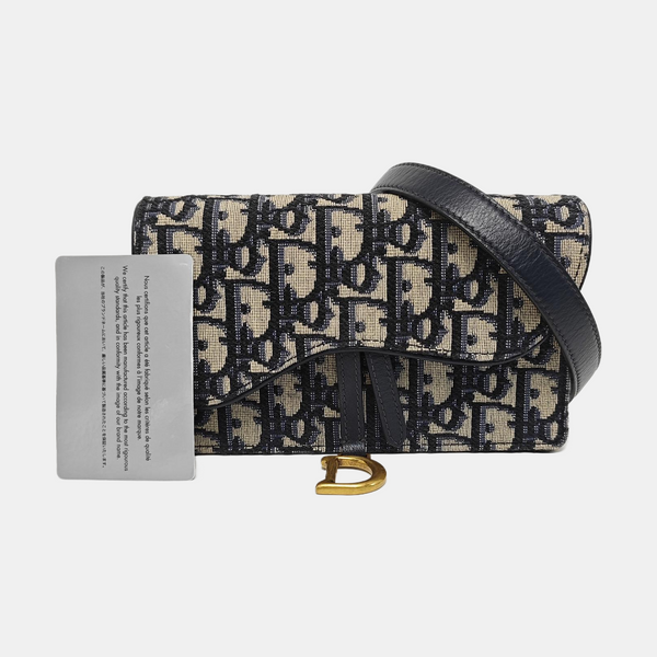 Saddle Mini Oblique Canvas Blue