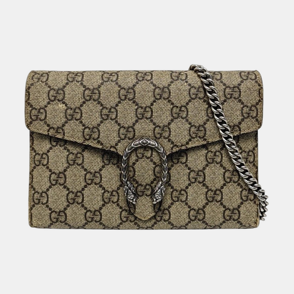 Dionysus Mini Monogram Coated Canvas Beige