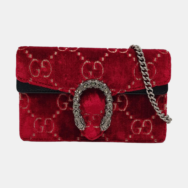 Dionysus Super Mini Monogram Velvet Red