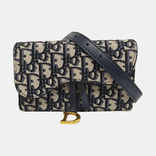 Saddle Mini Oblique Canvas Blue