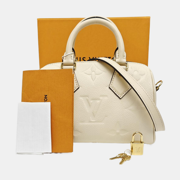 SPEEDY 20 Monogram Calfskin Beige