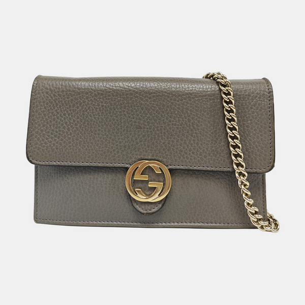Interlocking G Calfskin Gray