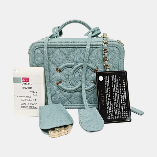 FILIGREE Quilted Grained Calfskin Blue