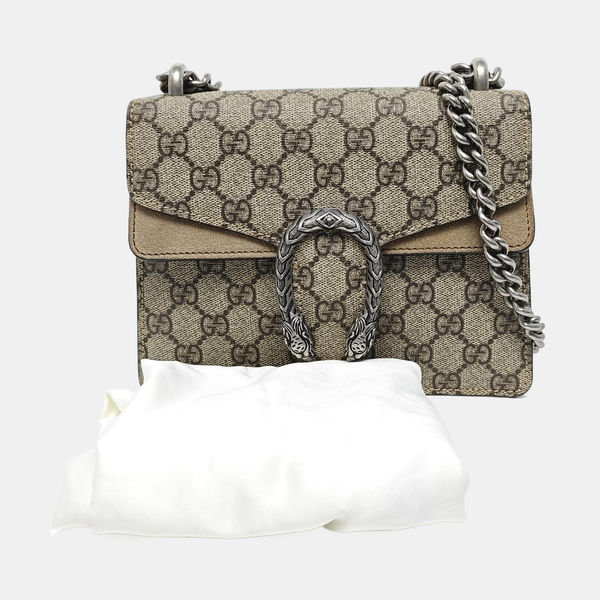 Dionysus Mini Monogram Coated Canvas Beige