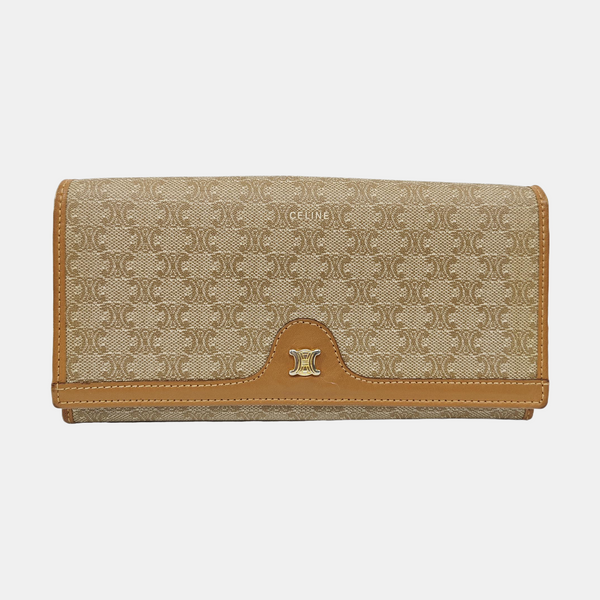 Coated Canvas Wallet Beige