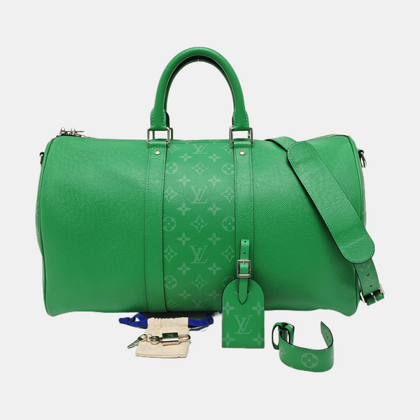 KEEPALL 45 Monogram Coated Canvas Green