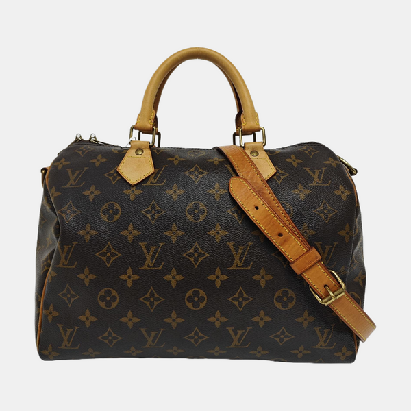 SPEEDY 30 Monogram Coated Canvas Brown