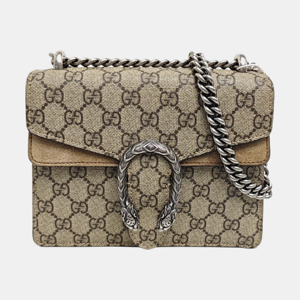 Dionysus Mini Monogram Coated Canvas Beige