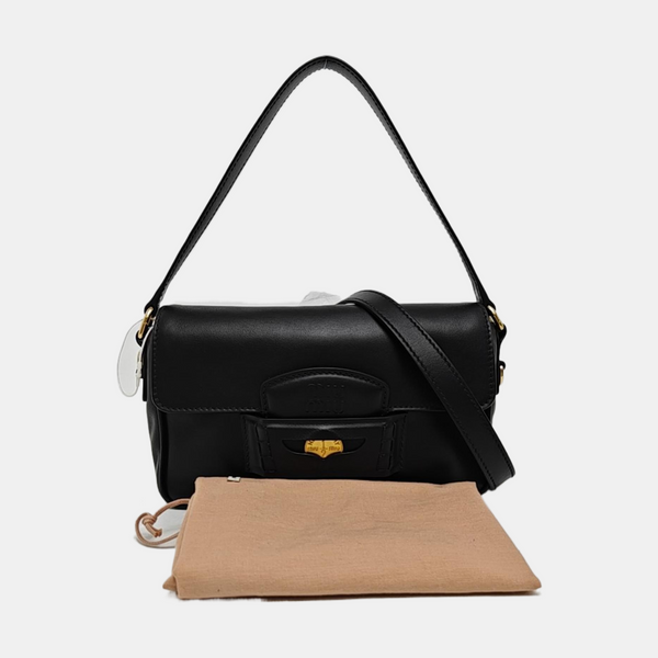 Calfskin Shoulder Bag Black