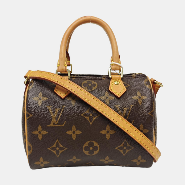 SPEEDY Nano Monogram Coated Canvas Brown