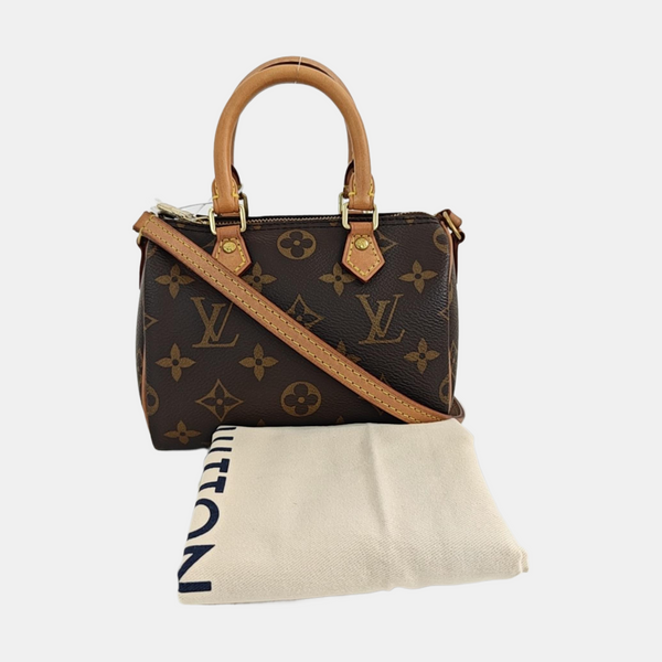 SPEEDY Nano Monogram Coated Canvas Brown