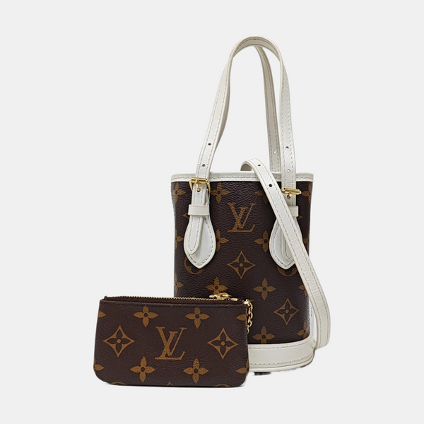 BUCKET Nano Monogram Coated Canvas Brown