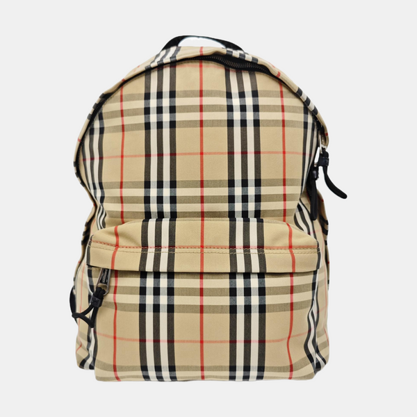 Quilted Fabric Backpack Beige
