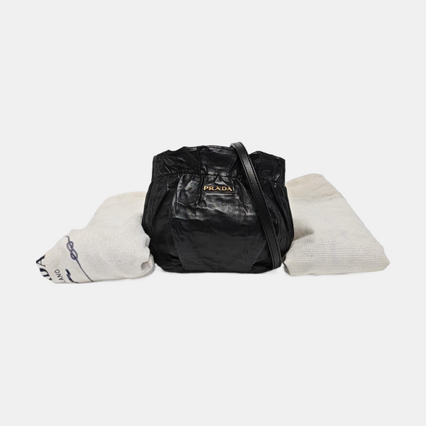 Lambskin Bucket Bag Black