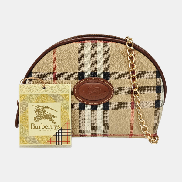 Coated Canvas Shoulder Bag Brown