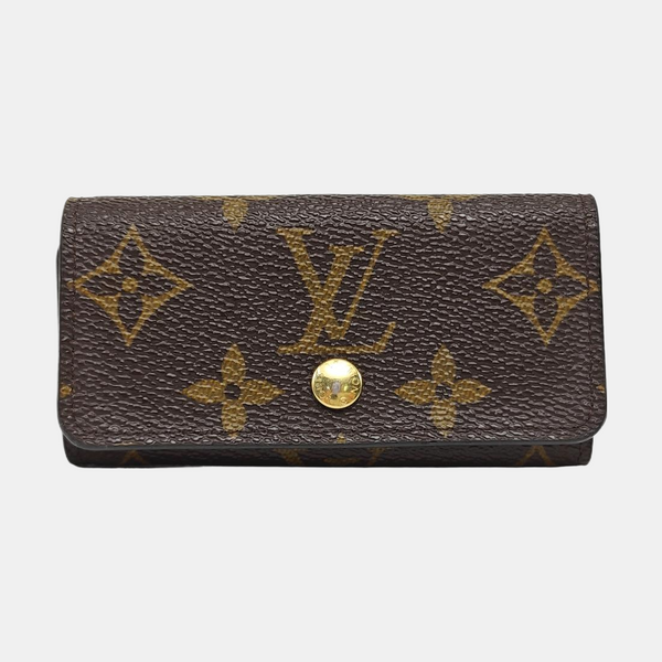 Monogram Coated Canvas Clutch Brown