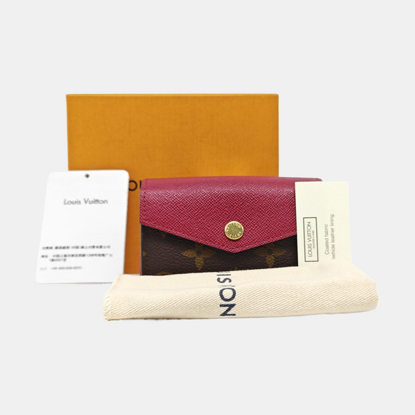 SARAH Monogram Coated Canvas Brown Card Holder