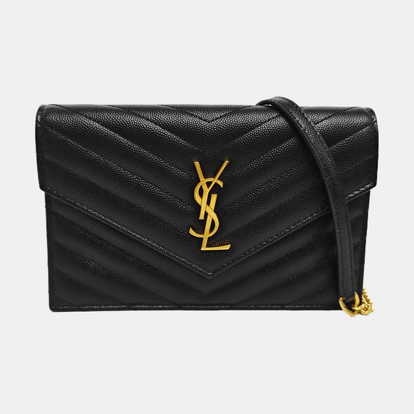 MONOGRAM Chevron Calfskin Black