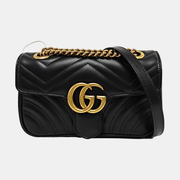 GG Marmont Small Quilted Calfskin Black