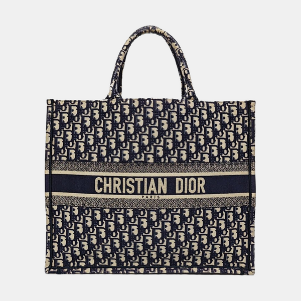 Book Tote Large Oblique Canvas Beige