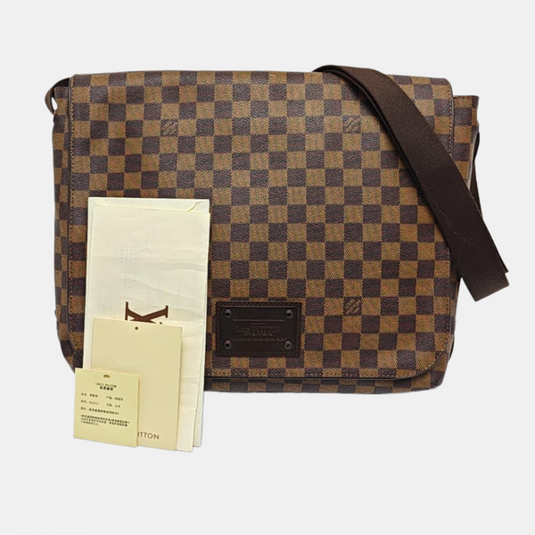 BROOKLYN MM Damier Ebene Coated Canvas Brown