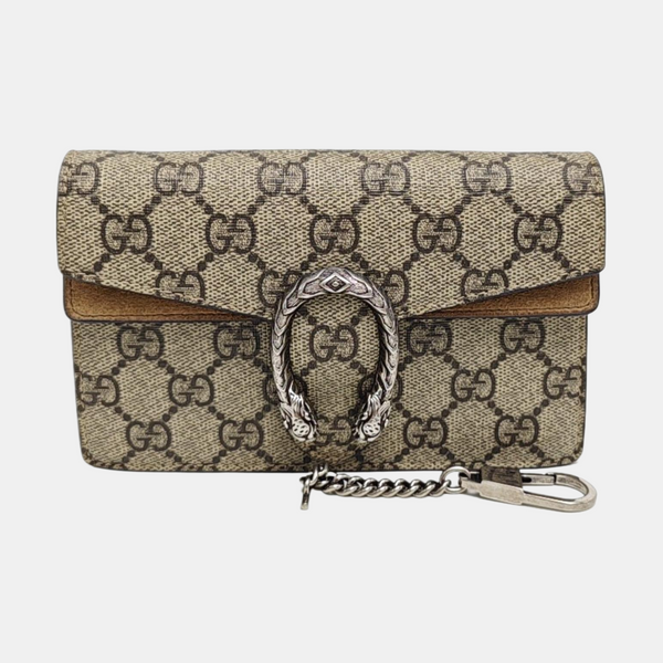 Dionysus Super Mini Monogram Coated Canvas Beige