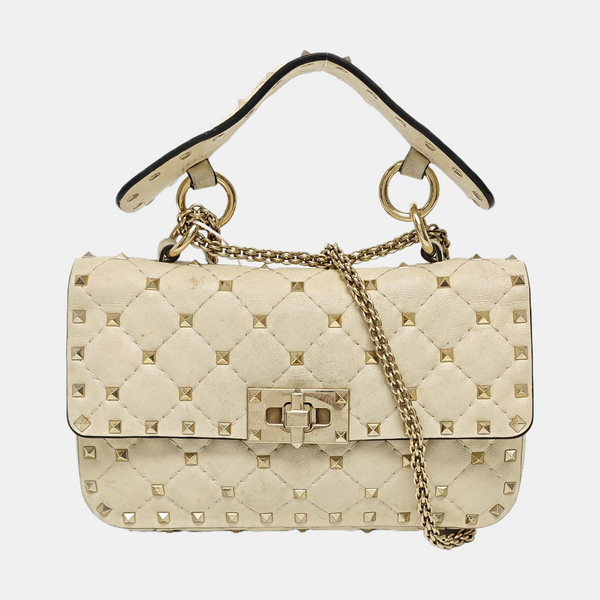 Spike Up Leather Beige