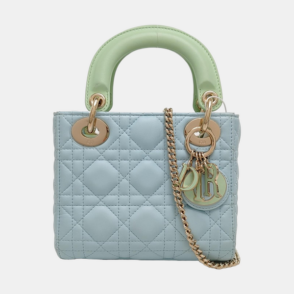 Lady Dior Mini Quilted Lambskin Blue