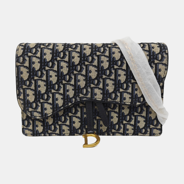 Saddle Mini Oblique Canvas Blue