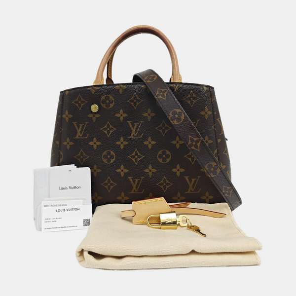 MONTAIGNE BB Monogram Coated Canvas Brown