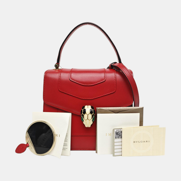 SERPENTI FOREVER Small Quilted Calfskin Red