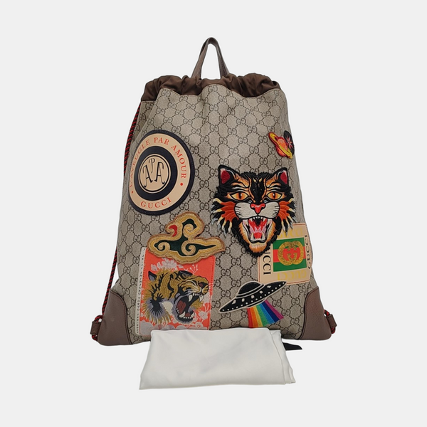 Monogram Coated Canvas Backpack Black