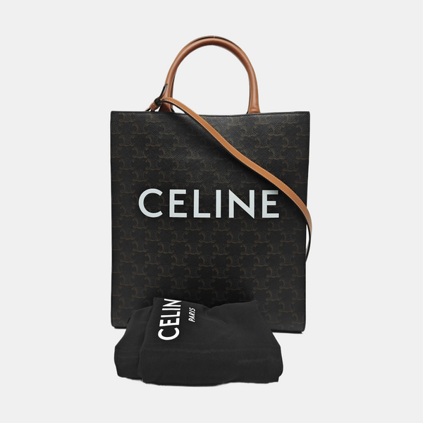 CABAS CELINE Small Coated Canvas Brown