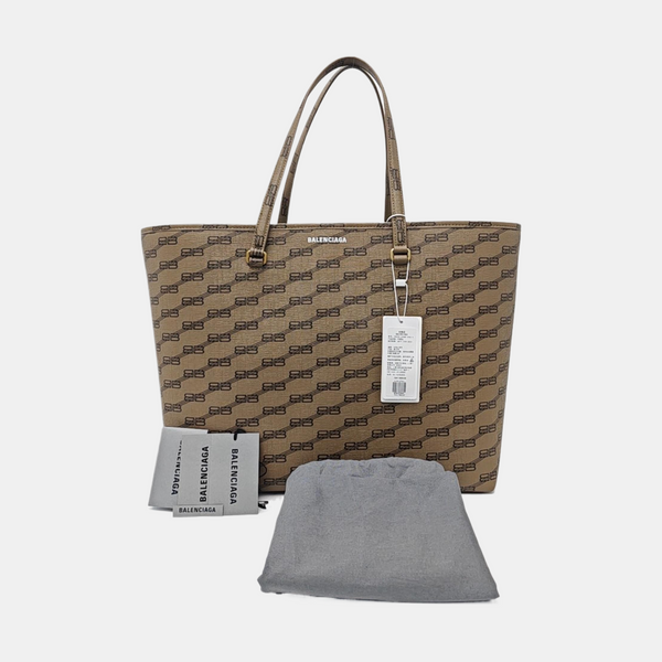 Coated Canvas Tote Bag Brown