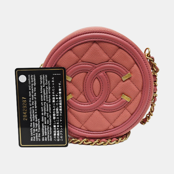 FILIGREE Mini Quilted Grained Calfskin Pink