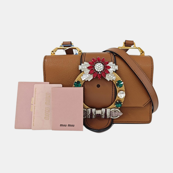Miu Lady Calfskin Brown