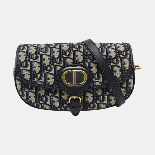 Bobby East-West Medium Oblique Canvas Blue