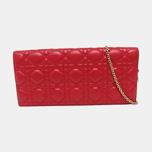 Lady Dior Cannage Calfskin Red