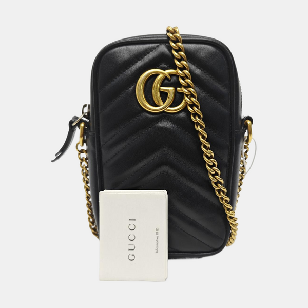 GG Marmont Mini Quilted Calfskin Black