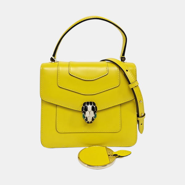 SERPENTI FOREVER Small Quilted Calfskin Yellow
