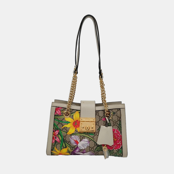 Authenticated pre-owned Padlock Small Monogram Coated Canvas Beige - Tote Bag at Looply