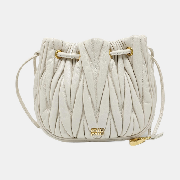 Matelassé Quilted Lambskin White