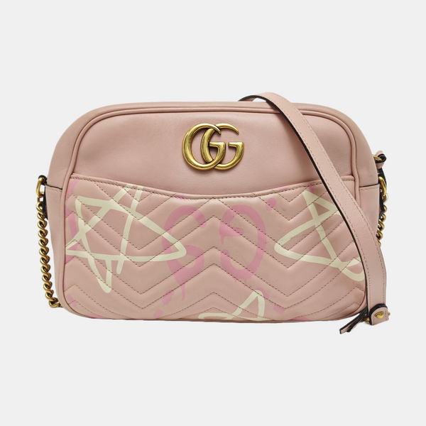 GG Marmont Medium Quilted Calfskin Pink