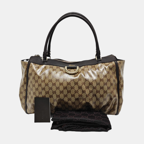 D Gold Monogram Coated Canvas Brown