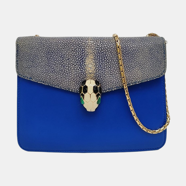 SERPENTI FOREVER Small Stingray Leather Blue