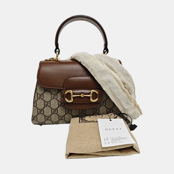 Horsebit 1955 Mini Monogram Coated Canvas Beige