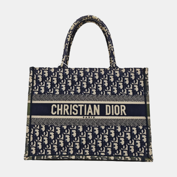 Book Tote Medium Oblique Canvas Blue