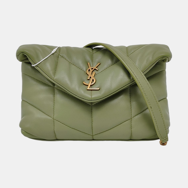 PUFFER Mini Chevron Lambskin Green